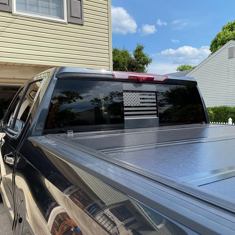 xinghe for Toyot@ Tacoma 2005-2023, American Flag Decals for Truck Back Sliding Window, Matte Black USA Flag Decal for Truck Back Window, Waterproof Vinyl, Durable and Easy Remove Truck Decal - Image 4